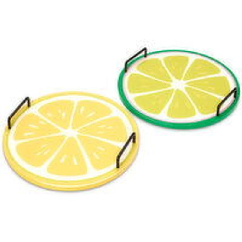 Lime - Slice Wood Tray W/Handle, 1 Each