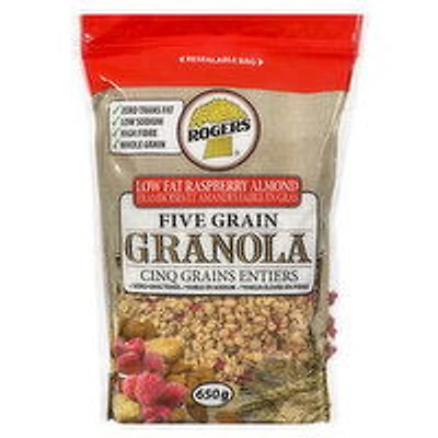 Rogers - Five Grain Almond Granola Low Fat Raspberry, 650 Gram