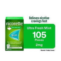 Nicorette - Ultra Fresh Mint Gum 2mg, 105 Each