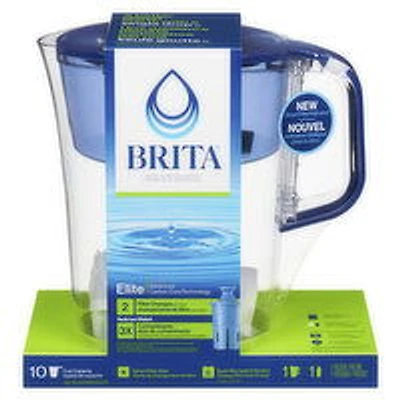 Brita - Pitcher Elite with Advanced Carbon Core Technology, Tahoe Blue 10 Cups, 1 Each