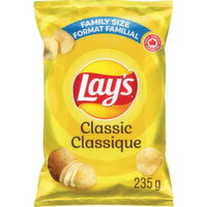 Lay's - Classic Potato Chips, Family Size, 235 Gram