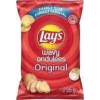 Lay's - Wavy Original Potato Chips, Family Size, 235 Gram