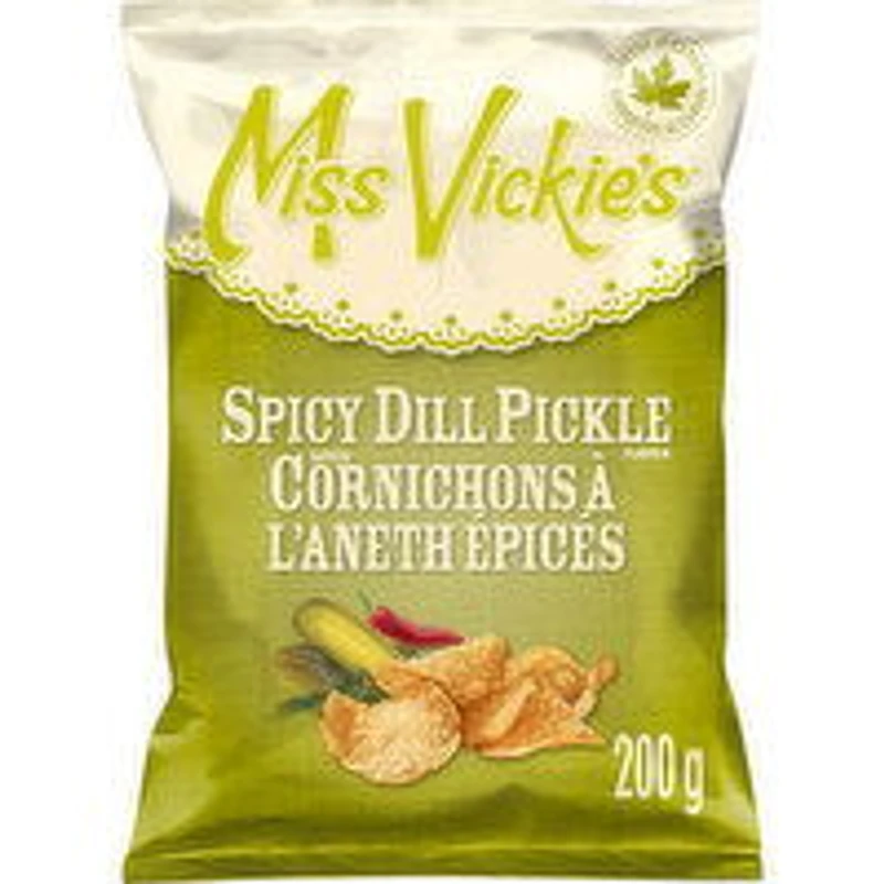 Miss Vickies - Spicy Dill Pickle, Potato Chips, 200 Gram