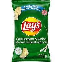 Lay's - Sour Cream & Onion Potato Chips, Family Size, 220 Gram