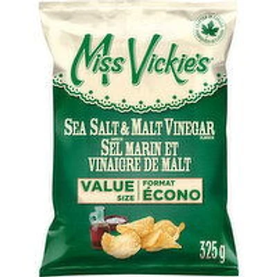 Miss Vickie's - Sea Salt & Malt Vinegar Potato Chips, 325 Gram