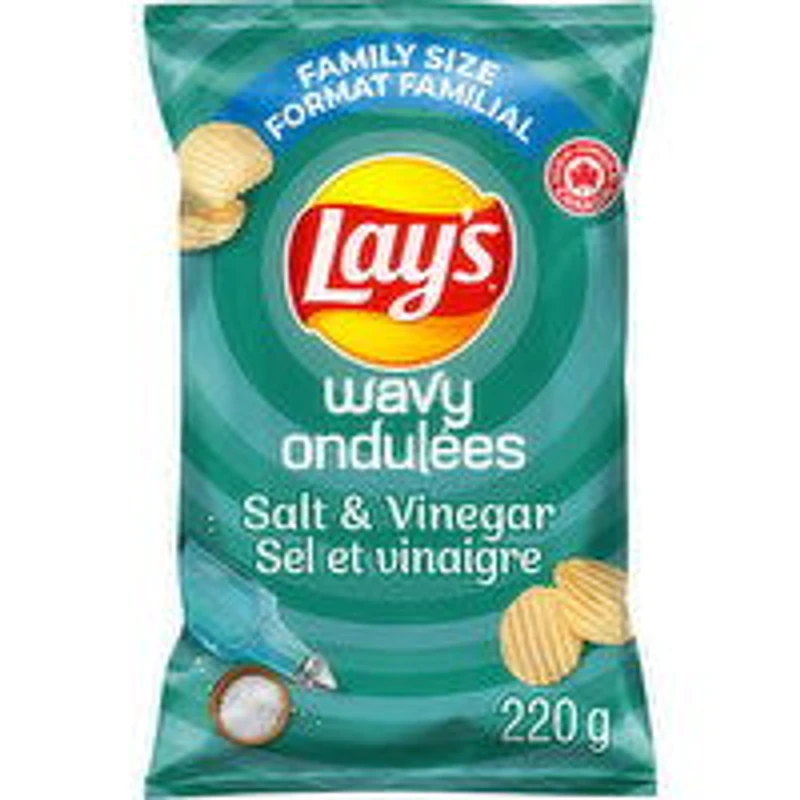 Lay's - Wavy Salt & Vinegar Potato Chips, 220 Gram