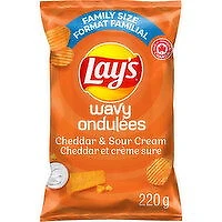 Lay's - Lays Wavy Cheddar & Sour Cream Chips, 220 Gram