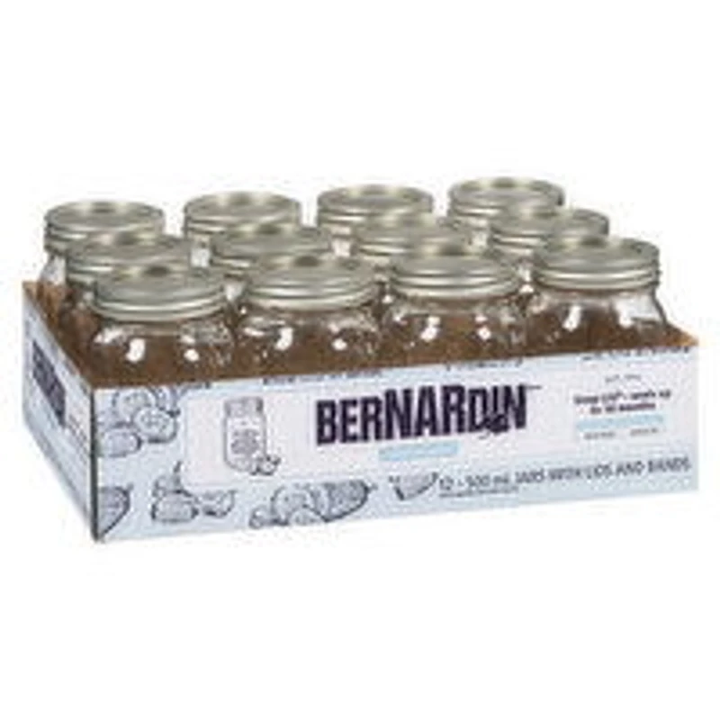 Bernardin - Regular Mouth Mason Jars, 12 Each