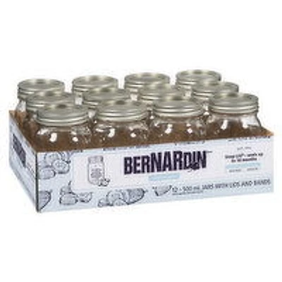 Bernardin - Regular Mouth Mason Jars, 12 Each