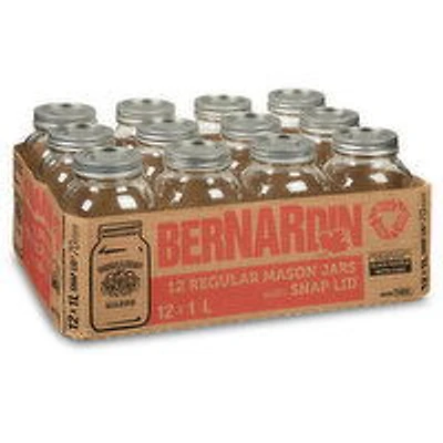 Bernardin - Regular Mouth Mason Jars, 12 Each