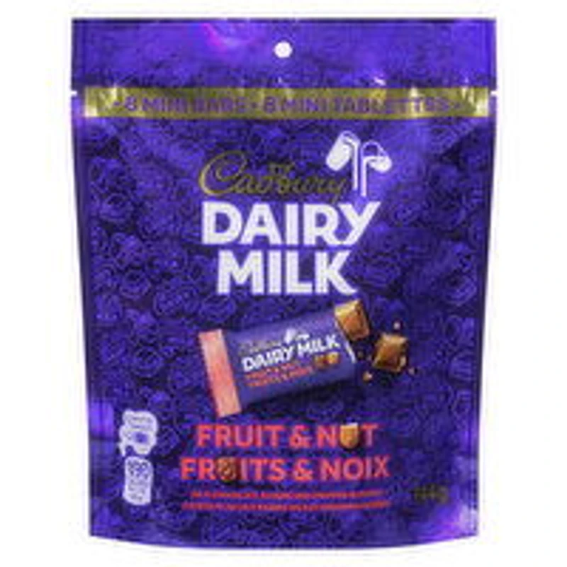 Cadbury - Dairy Milk Chocolate Fruit & Nut Mini Bar, 144 Gram