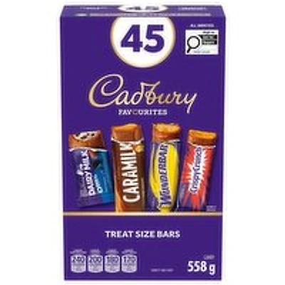 Cadbury - Assorted Chocolate, 45 Treat Size Bars, 45 Each