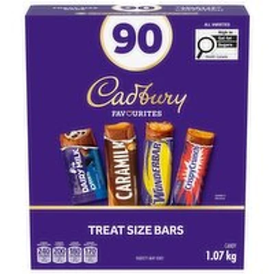 Cadbury - Assorted Chocolate, 90 Treat Size Bars, 90 Each