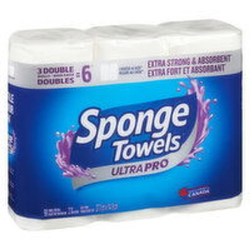 Sponge Towels - Ultra Pro 3 Double Rolls, 3 Each