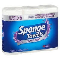 Sponge Towels - Ultra Pro 3 Double Rolls, 3 Each
