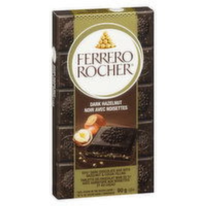 Ferrero - Rocher Premium Chocolate Bar, Dark Chocolate Hazelnut, 90 Gram