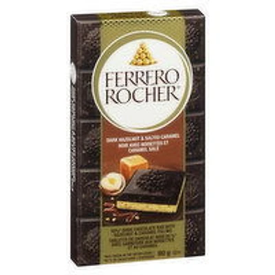 Ferrero - Rocher Premium Chocolate, Dark Chocolate Hazelnut and Salted Caramel, 90 Gram