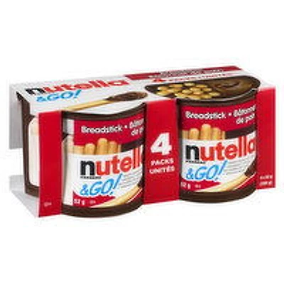Nutella - & Go Snack Packs, Chocolate Hazelnut Spread with Breadsticks, 4 Each