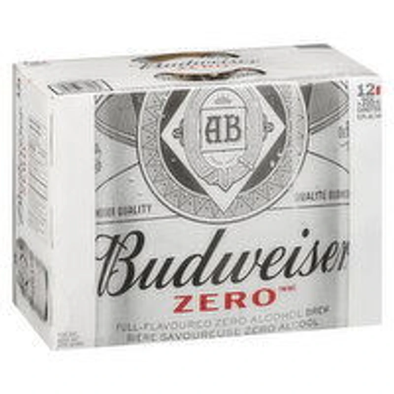 Budweiser - Zero Non Alcoholic Beer, 355mL Cans, 12 Each