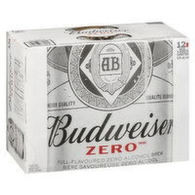 Budweiser - Zero Non Alcoholic Beer, 355mL Cans, 12 Each