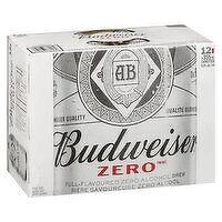 Budweiser - Zero Non Alcoholic Beer, 355mL Cans, 12 Each