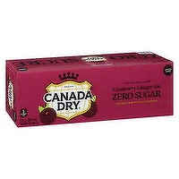 Canada Dry - Zero Sugar Cranberry Ginger Ale, 355mL Cans, 12 Each