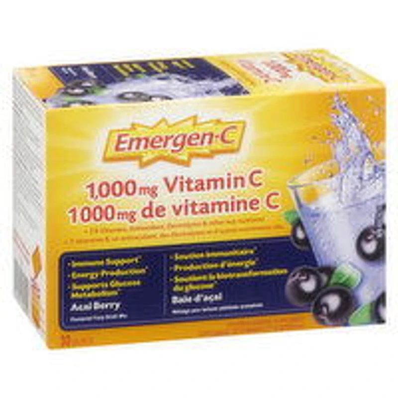 Emergen-C - Acai Berry 1000mg Vitamin C, 30 Each