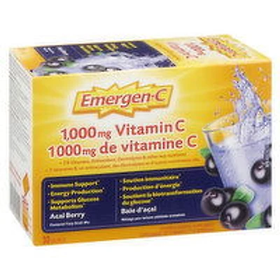 Emergen-C - Acai Berry 1000mg Vitamin C, 30 Each