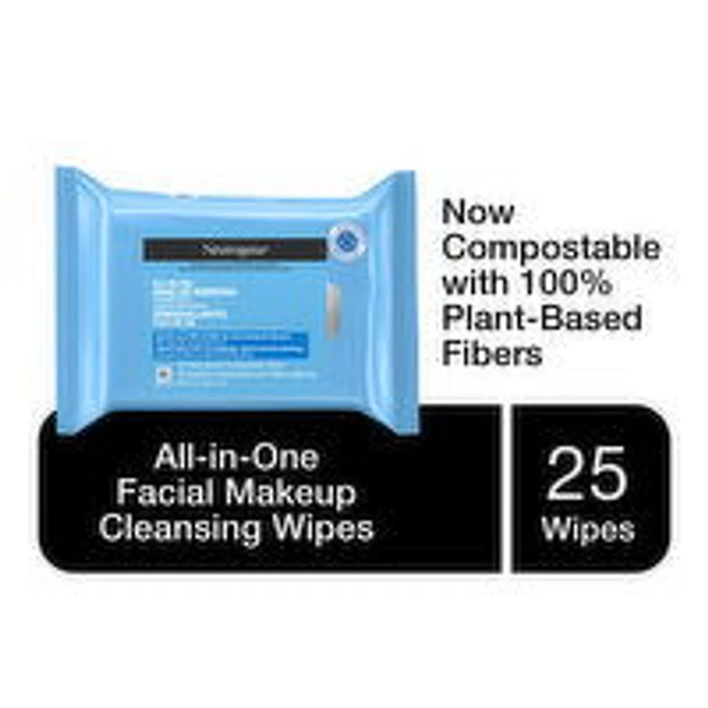 Neutrogena - All in One Makeup Removing Cleansing Wipes, 25 Pack, 1 Each