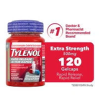 Tylenol - Rapid Release, Extra Strength, 120 Each