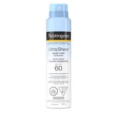 Neutrogena - Ultra Sheer Body Mist Sunscreen Spray SPF 60, 141 Gram