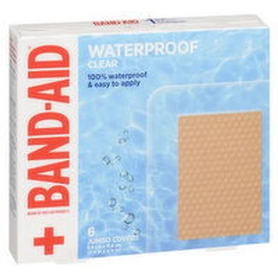BAND-AID - Waterproof Clear Bandages, Jumbo, 6 Count, 1 Each