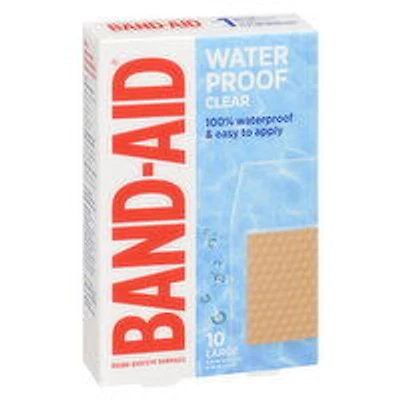 BAND-AID - Waterproof Clear Bandage, Large, 10 Count, 1 Each