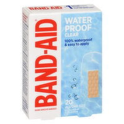 BAND-AID - Waterproof Clear Bandages, Regular 20 Count, 1 Each