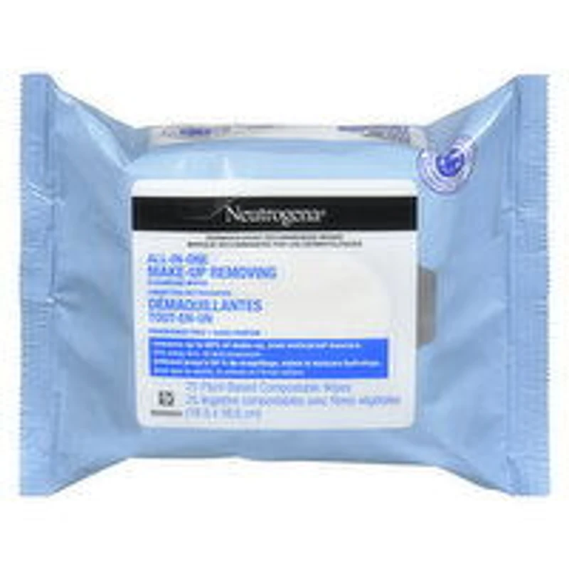Neutrogena - All-in-One Make-Up Removing Cleansing Wipes, 25 Pack, 1 Each