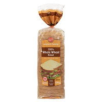Western Family - Bread - 100% Whole Wheat, Sliced, 570 Gram
