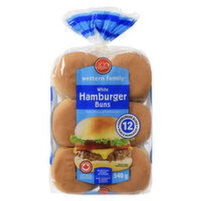 Western Family - WF Hamburger Buns, 540 Gram