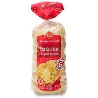 Western Family - Extra Crisp English Muffins, 6 Each