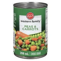Western Family - Peas & Carrots, 398 Millilitre