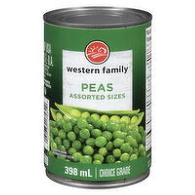 Western Family - Assorted Peas, 398 Millilitre
