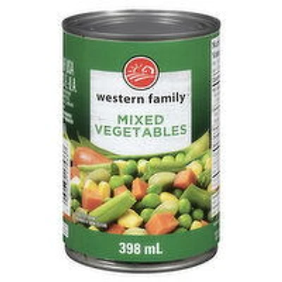 Western Family - Mixed Vegetables, 398 Millilitre