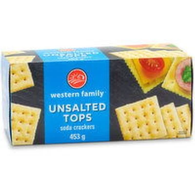 Western Family - Unsalted Tops Soda Crackers, 453 Gram