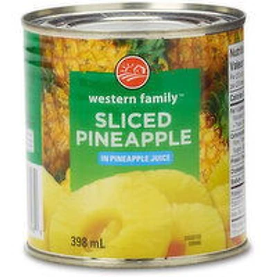 Western Family - Sliced Pineapple, 398 Millilitre