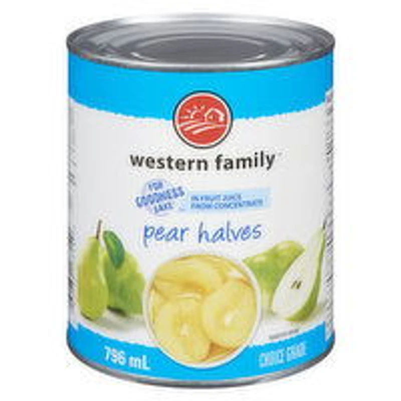 Western Family - Pear Halves in Fruit Juice, 796 Millilitre