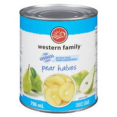 Western Family - Pear Halves in Fruit Juice, 796 Millilitre