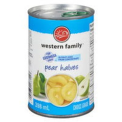 Western Family - Pear Halves Fruit Juice, 398 Millilitre