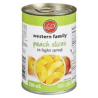 Western Family - Sliced Peaches in Light Syrup, 398 Millilitre