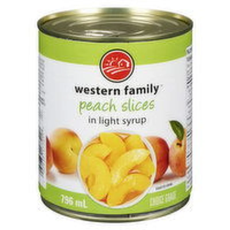 Western Family - Peach Slices in Light Syrup, 796 Millilitre
