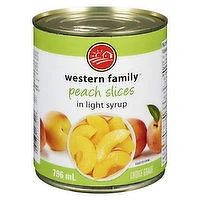 Western Family - Peach Slices in Light Syrup, 796 Millilitre