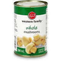 Western Family - Whole Mushrooms, 284 Millilitre